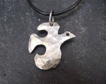 Peace Dove Necklace, hand made from an old UK Florin coin