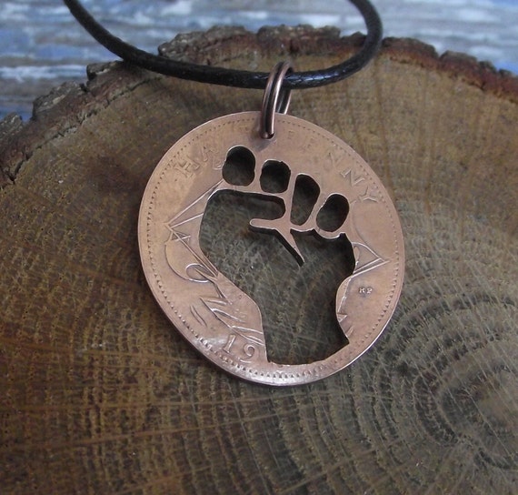 Raised sale fist necklace
