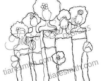 Stand Together Digital Stamp, Printable Stamp, Black Angels, cardmaking, scrapbooking