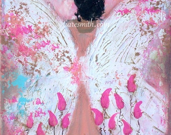 Someone to Watch Over Me, Giclee Print, African American Art, Black Art, Latina Art, Black Angel