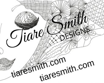 Zen Sassy Girl Adult Coloring Pages, Instant Download Downloadable Coloring Pages, PDF Coloring Page, Printable Coloring Pages