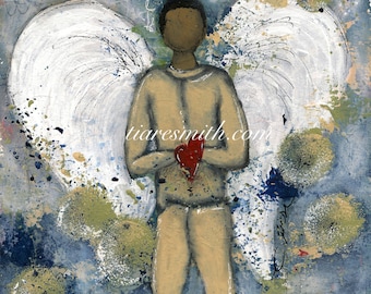 Lost Boys, Giclee Print, African American Art, Black Art, African American Angels, Black Angels