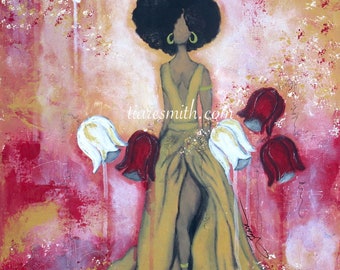 Dear Queen - Gold, Giclee Print, African American Art, Black Art, Latina Art