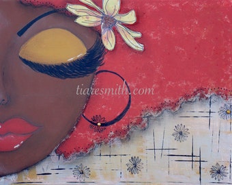 Sassy Girl Chocolate  Giclee Print, African American Art, Black Art