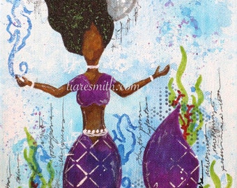 New Moon in Pisces, Giclee Print, African American Art, Black Art, Latina Art