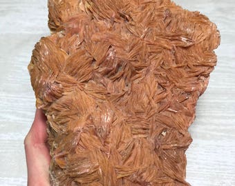 Large Orange Barite with Cerrusite and Galena from Mibladen, Morocco, Display Specimen, Natural Minerals