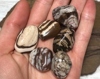 Tumbled Brown Zebra Jasper from South Africa, Metaphysical Supplies