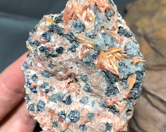 Galena with Barite and Cerrusite from the Mibladen District in Morocco, Natural Minerals
