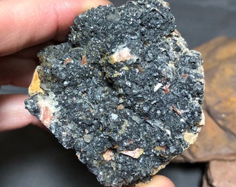 Galena with Barite and Cerrusite from the Mibladen District in Morocco, Natural Minerals