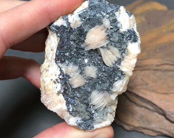 重晶石、青鉛鉱、方鉛鉱の結晶標本、モロッコのアトラス山脈 - Etsy 日本