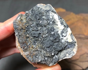 Galena with Barite and Cerrusite on Matrix from the Mibladen District in Morocco, Natural Minerals