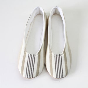 Ladies Slippers | ladies house shoes | women's shoe | women's slippers | ladies gifts| women's gift | Tent Slippers |Striped cotton slippers