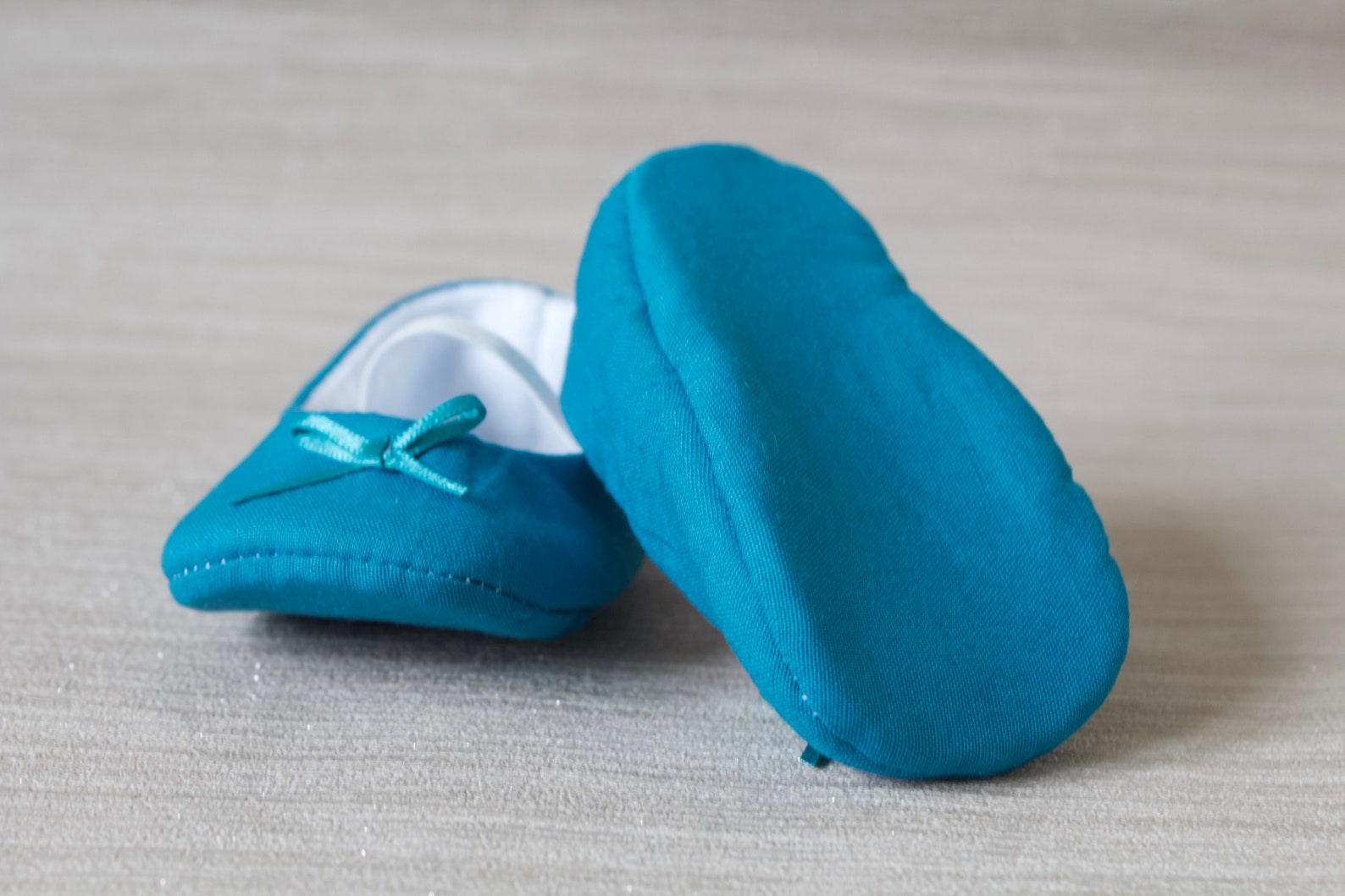 baby girl shoe, baby shoe ballet flat, teal blue baby girl shoe, girls cotton shoe, baby ballet flat.