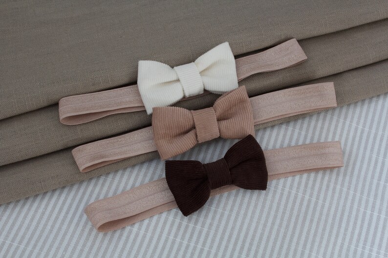 nylon stretch headband newborn- 2 years Headbands ivory corduroy bow headband girls headband baby headbands hair bows