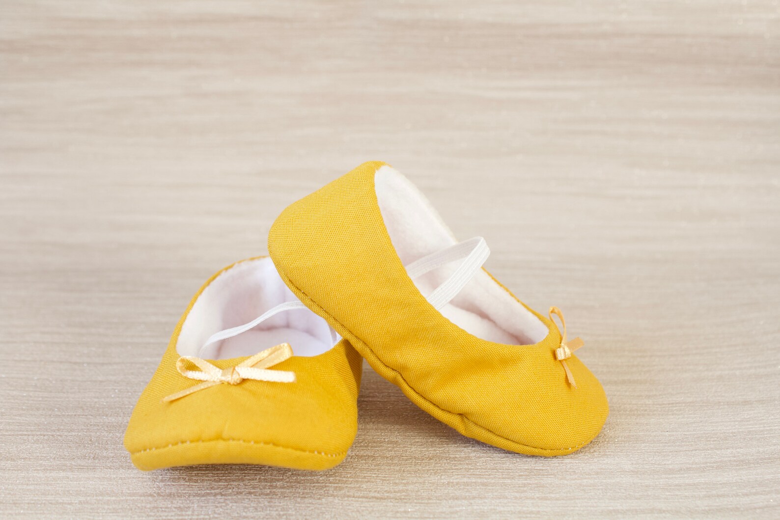 baby girl shoe, baby shoe ballet flat, mustard baby girl shoe, girls shoe, baby ballet flat with mustard satin bow