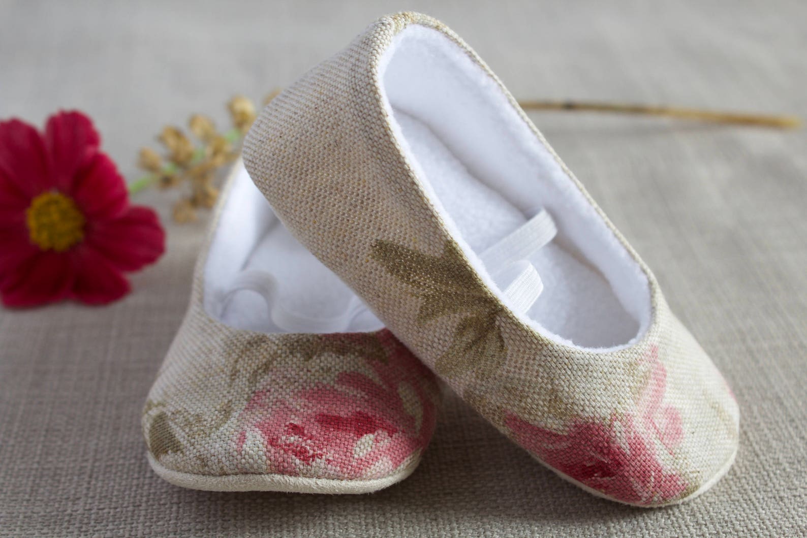 linen and cotton mix ballet flats. pre walkers and toddlers linen and cotton mix ballet flats. pre walkers and toddlers