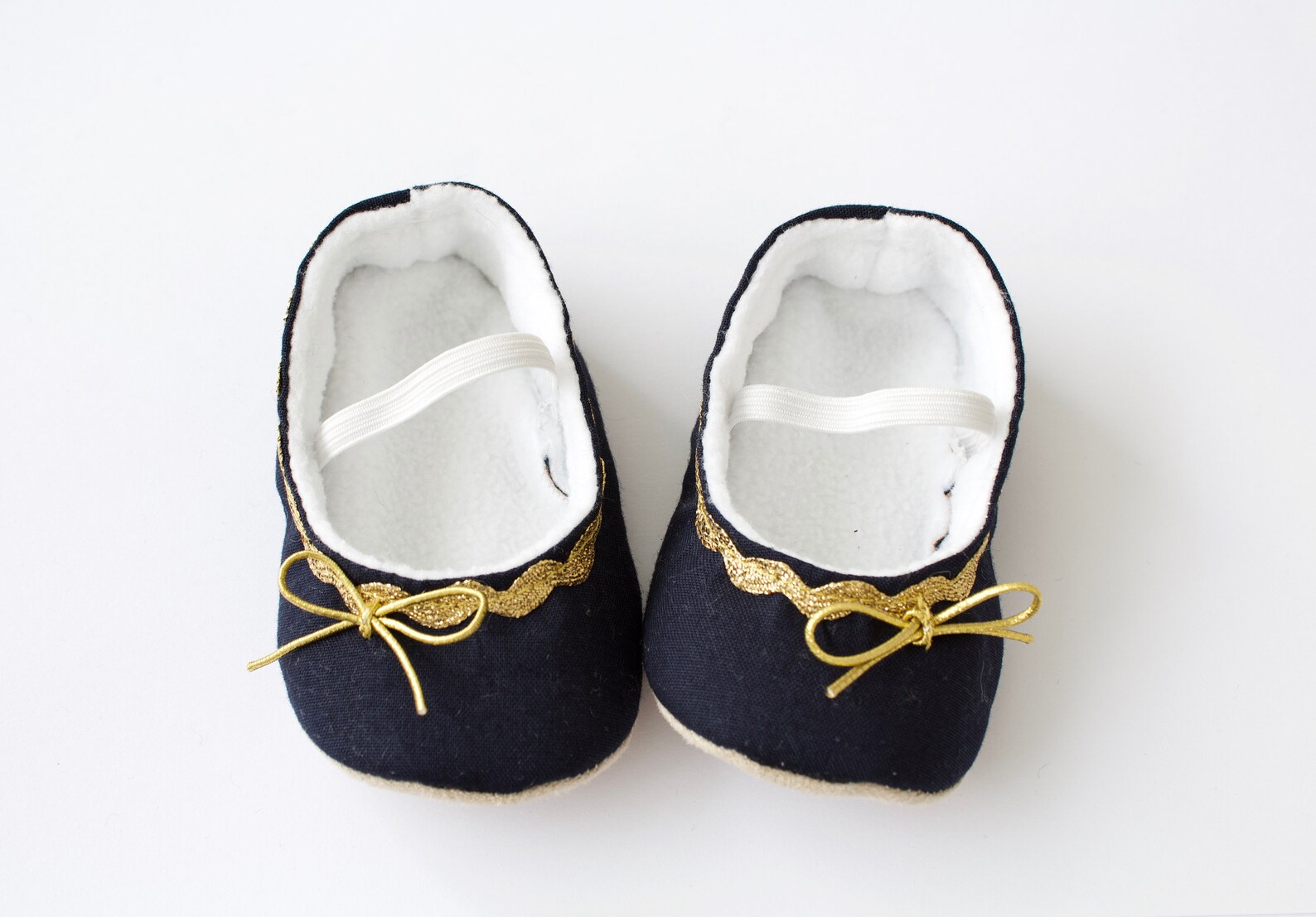 baby girl shoe, baby shoe ballet flat, navy baby girl shoe, girls shoe, baby ballet flats navy with gold trim