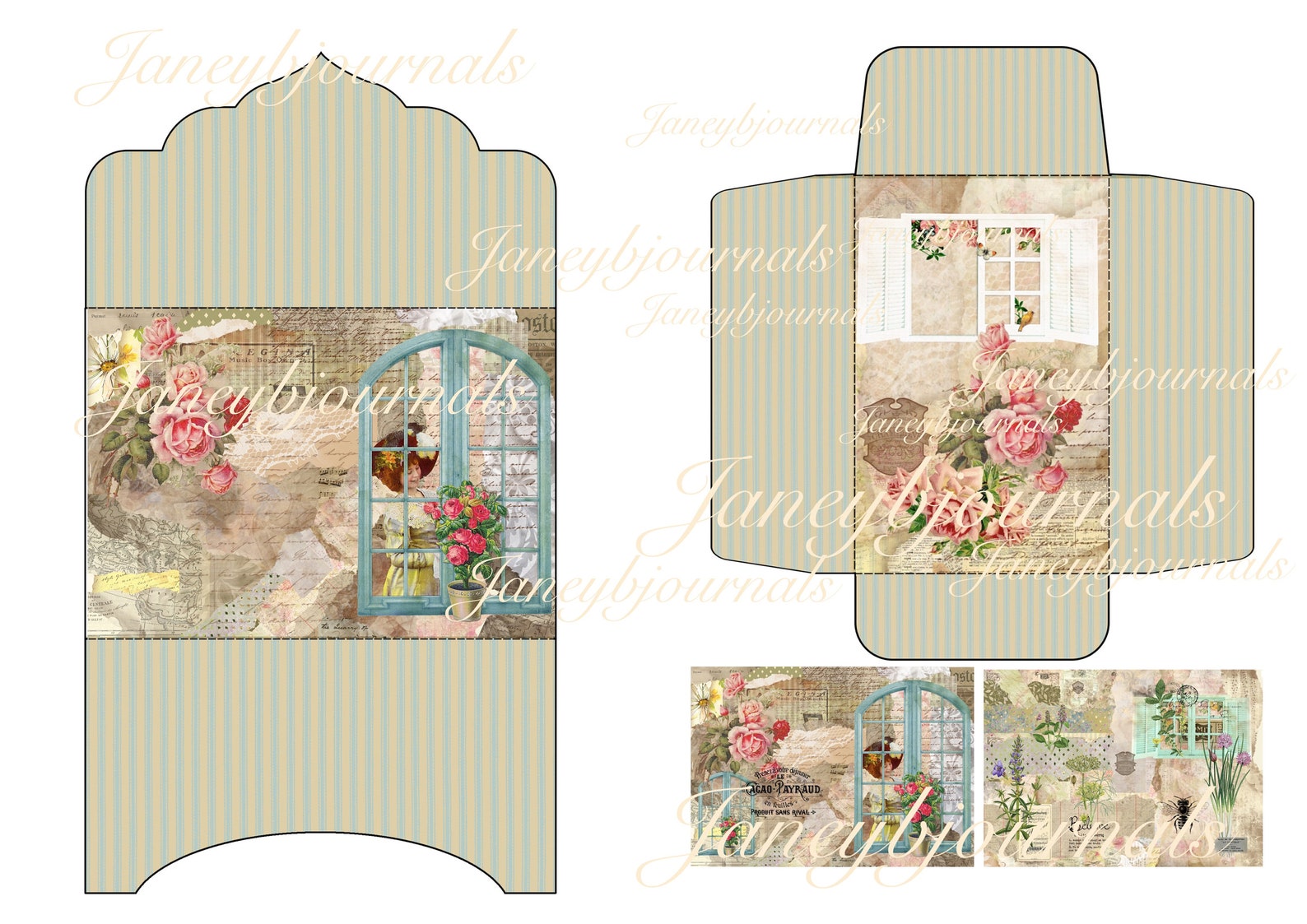 Windows a Printable Junk Journal Kit 20 Pages Papers and - Etsy