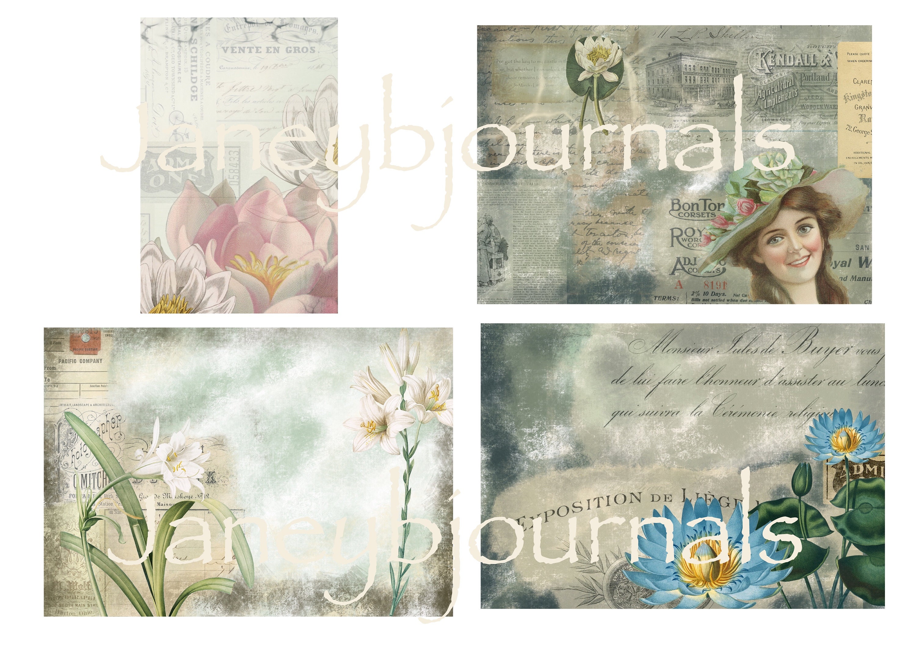 Junk Journal Printables Kit. 16 PAGES Digital Papers and - Etsy UK