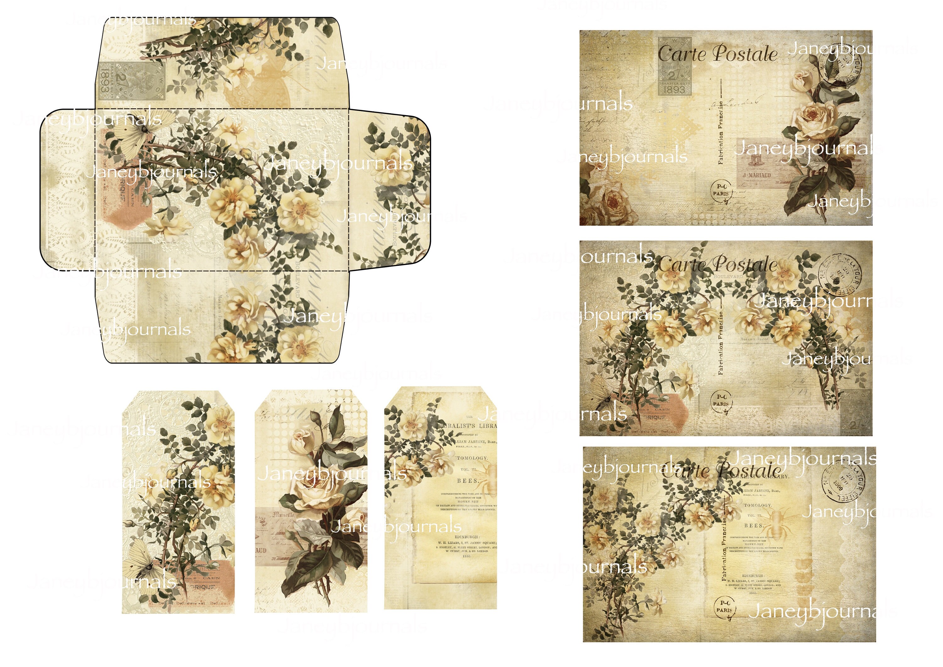 Yellow Roses Junk Journal Printable Kit 20 PAGES Vintage - Etsy UK
