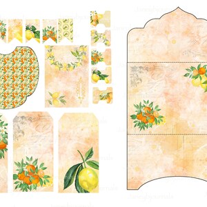 Junk Journal Printable Kit, Oranges and Lemons, Paper and Ephemera ...