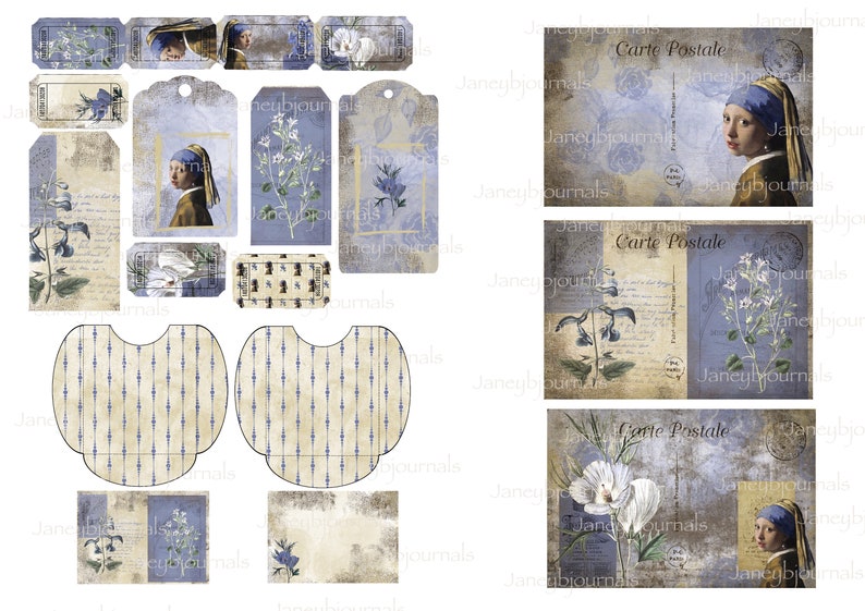 Junk Journal Printable Kit Girl With a Pearl Earring Vintage - Etsy UK