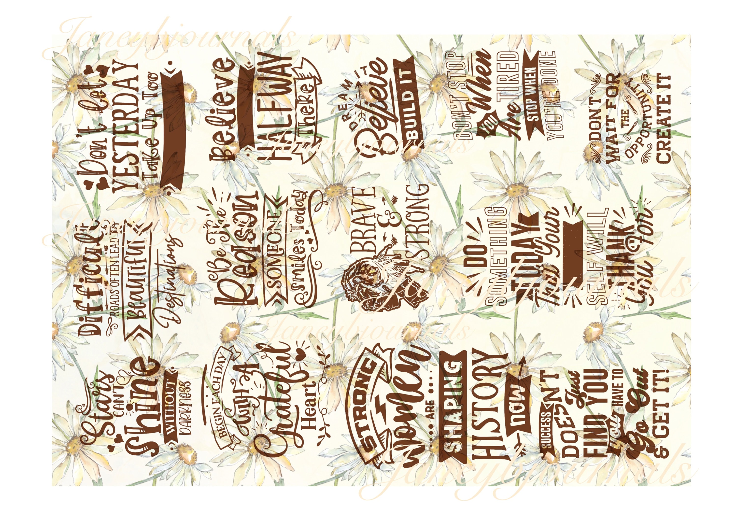 Daisies a 10 page junk journal printable kit papers journal Etsy