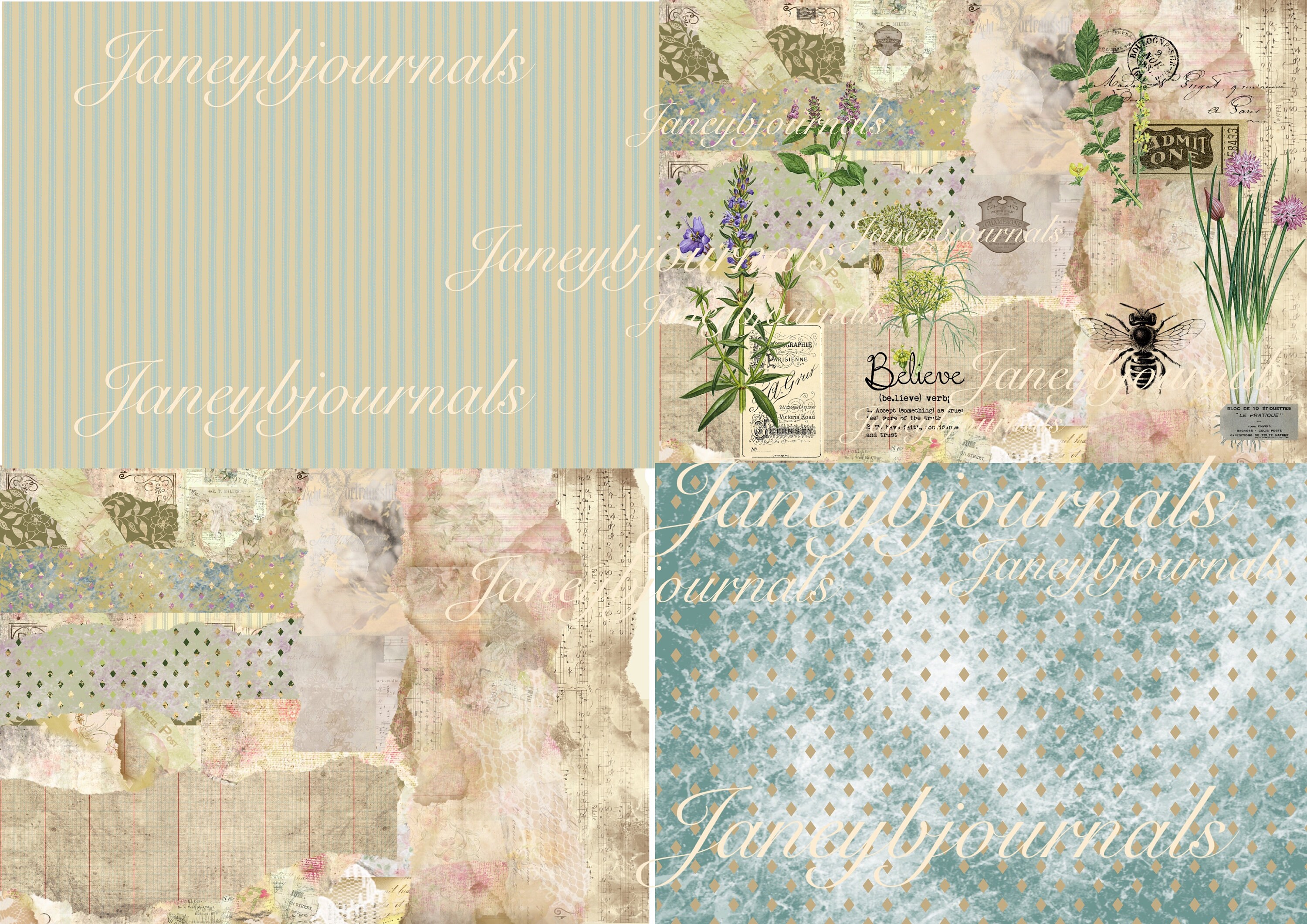 Windows a Printable Junk Journal Kit 20 Pages Papers and - Etsy