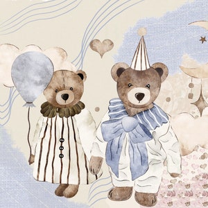 Teddy Bear Tales, a sweet printable junk journal kit, paper and ephemera, ideal for mini albums and cardmaking