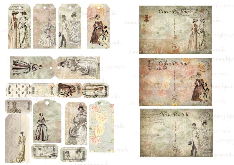 Junk Journal Printable Kit Fashion of the 1830's Digital - Etsy UK