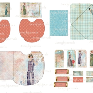 Junk journal printable kit 20 PAGES 1920s Art Deco, embellishments,ephemera, digital, scrapbooking, cardmaking image 7