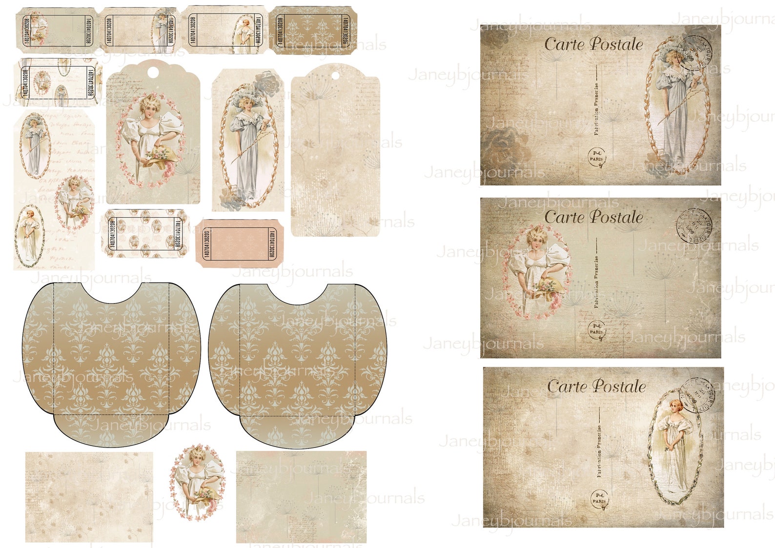 Junk Journal Printable Kit Flower Girls Vintage Paper and - Etsy UK