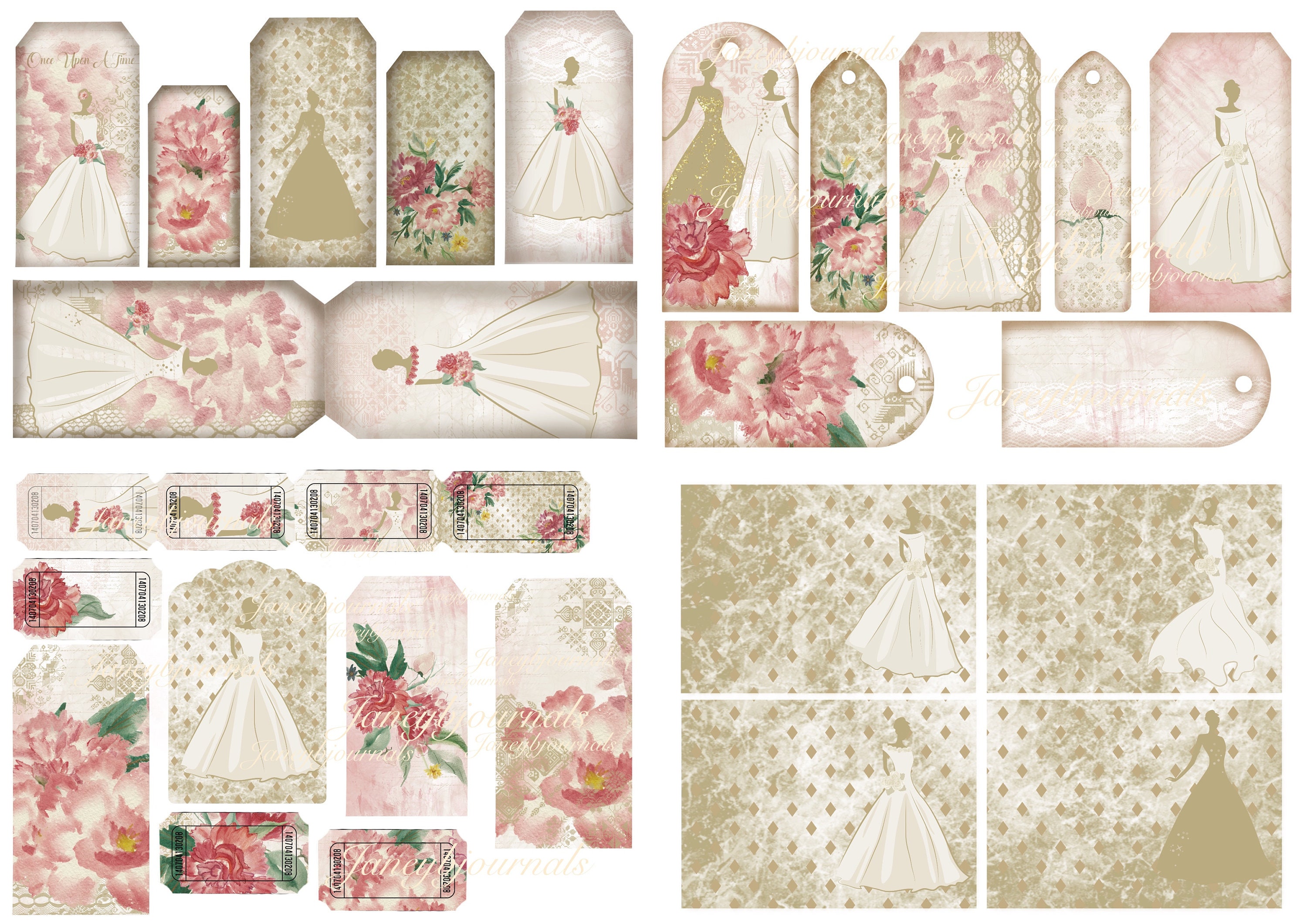 Junk Journal Printable Kit Stunning Contemporary Wedding - Etsy UK