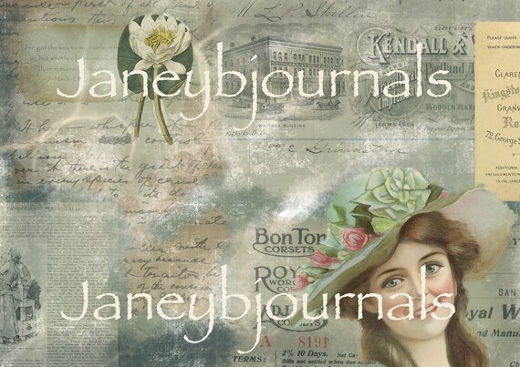 Junk journal printables kit. 16 PAGES digital papers and | Etsy