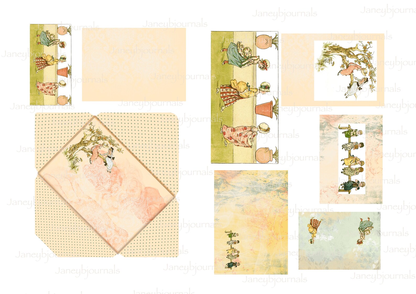 Junk Journal Printable Kit Kate Greenaway Vintage Digital - Etsy UK