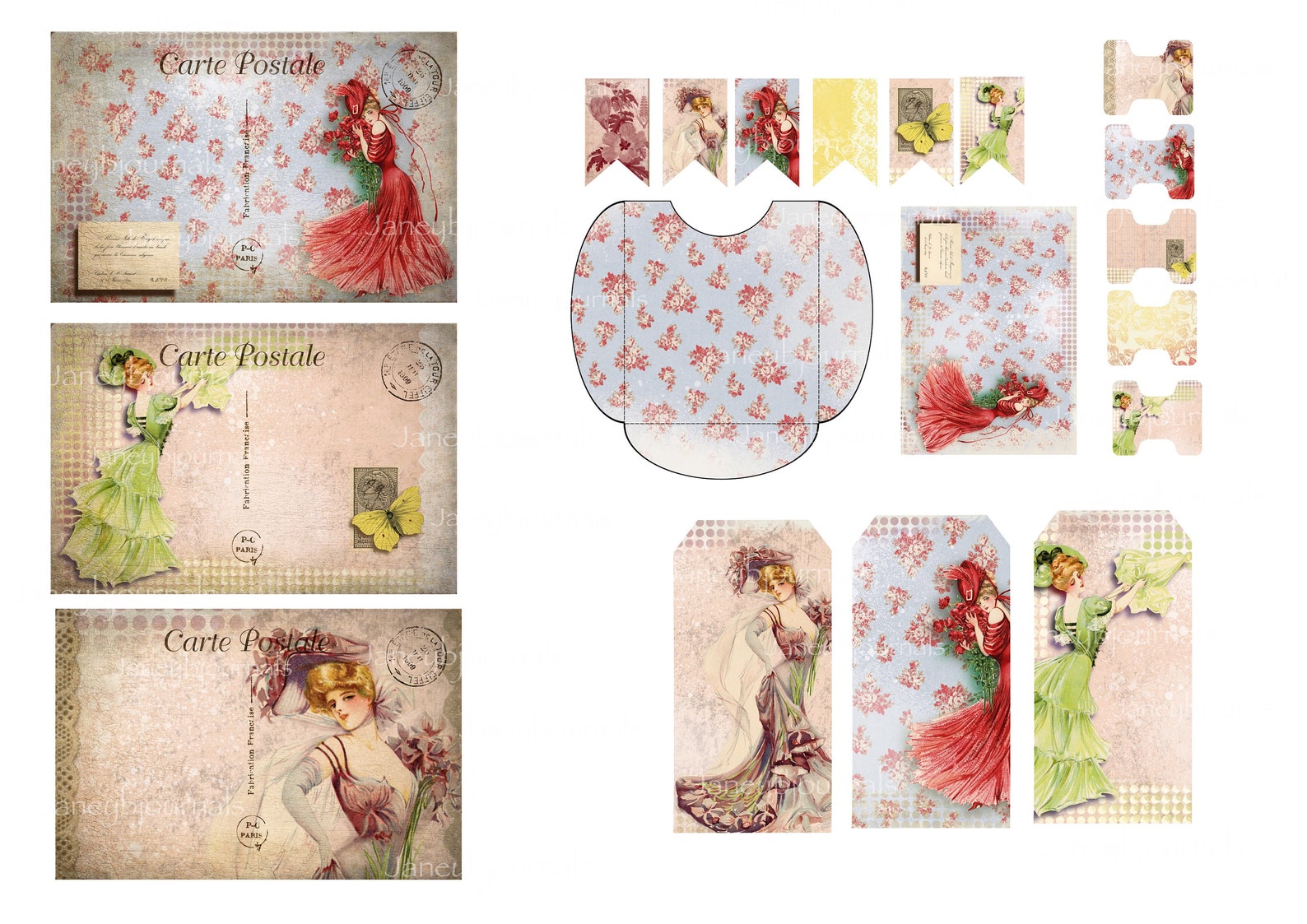 Junk Journal Printable Kit Digital Vintage Ladies Paper | Etsy UK