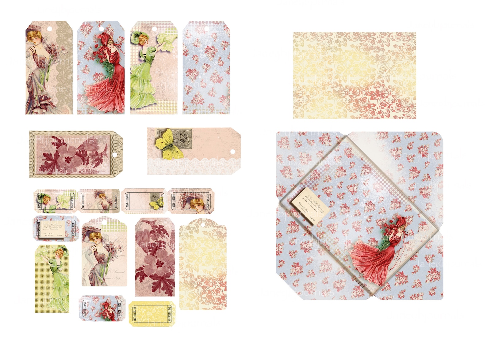 Junk Journal Printable Kit Digital Vintage Ladies Paper | Etsy UK
