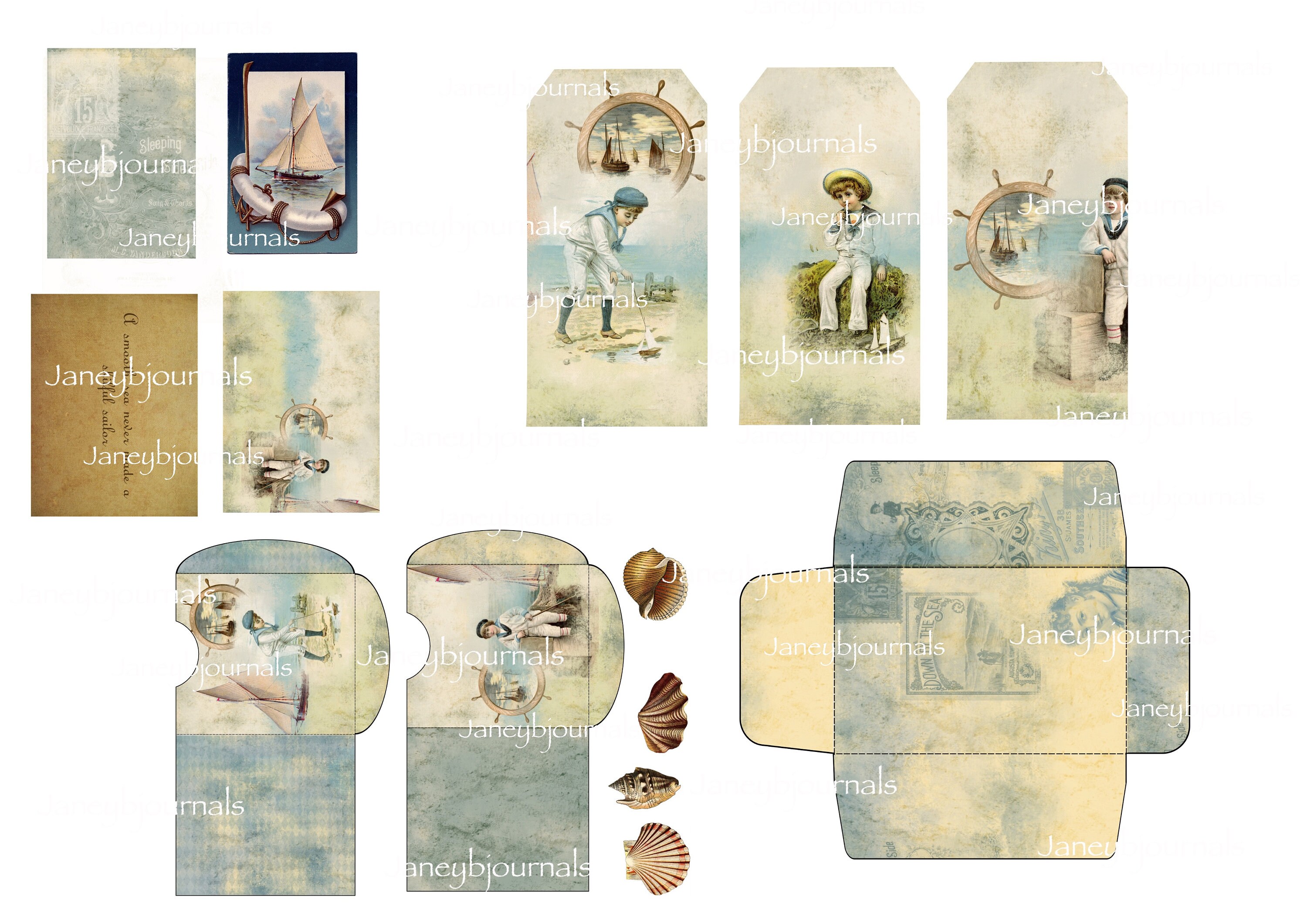 Junk Journal Printable Kit Beach Themed 20 Pages Nautical | Etsy UK