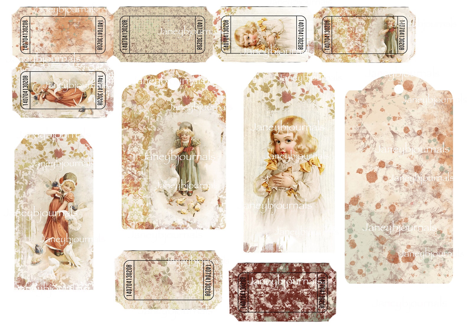 Junk Journal Kit Printable Paper and Ephemera Vintage Children - Etsy UK