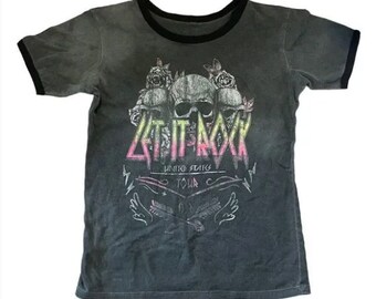 Def Leppard T-Shirt Gray Let It Rock Tour 1992 Ringer Tee Gypsy Heart Sz Small