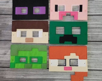 Gamer Mask-Zombie Mask-Pig Mask-Alex Mask-Steve Mask-Creeper Mask- Enderman Mask-Kid & Adult- Creative Play - Halloween Costume