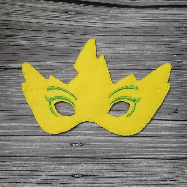 SuperVillain Felt Embroidered Mask -Electricity Girl-Spidey Hero Mask - Kid & Adult -Super Hero Play Mask - Pretend Play - Halloween Costume