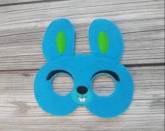 Bunny Mask - Blue Rabbit Mask - Halloween Costume -Blue Bunny Mask -  Dress Up Mask - Cosplay - Pretend Play Mask