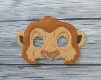 King of Pride Lands Felt Embroidered Mask - Lion Mask  -Mufasa - Kid & Adult - Pretend Play - Halloween Costume