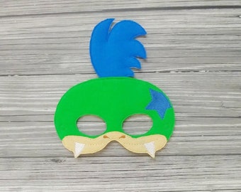 Larry Koopa Embroidered Felt Mask - Turtle Mask - Kid & Adult Mask - Pretend Play - Halloween Costume - Dress Up Mask - Creative Play