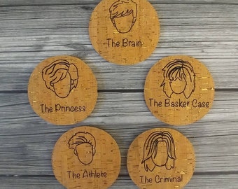 Breakfast Gang Coasters - Detention Group - Embroidered Drink Coasters - Set of 5