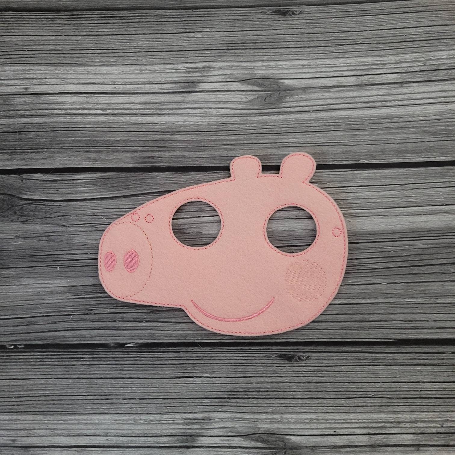 Pig Felt Embroidered Mask Peppa the Pig Mask Kid & Adult - Etsy