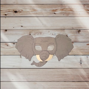 Elephant Mask: Gray Felt, Big Floppy Ears, Dress Up Costume