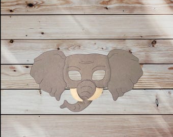 Olifantmasker: grijs vilt, grote slappe oren, verkleedkostuum