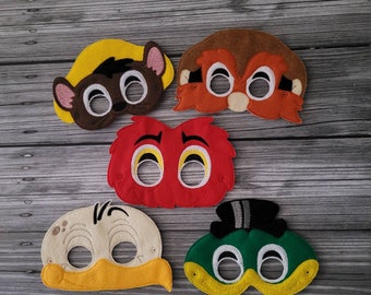 Embroidered Animal Masks: Handmade Costume Masks for Kids